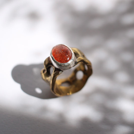 anillo AGUJERITOS + PIEDRA DEL SOL