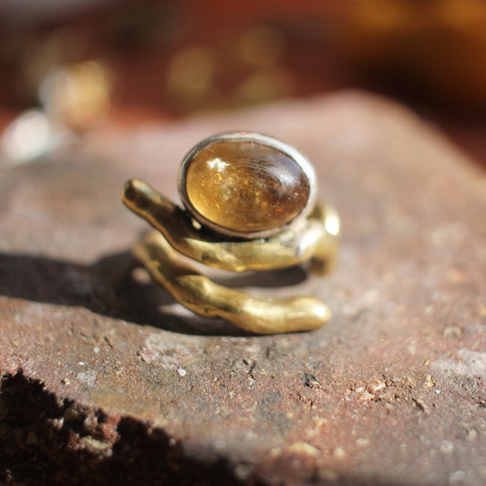 anillo BUTIÁ + CITRINO